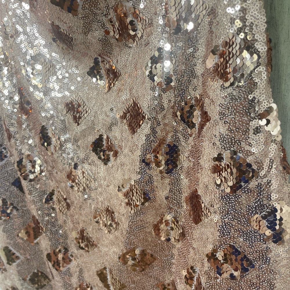 Lulus Glamorous Lifestyle Rose Gold Sequin Strapless Bodycon Dress‎ size L Party - Picture 6 of 8